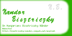 nandor bisztriczky business card